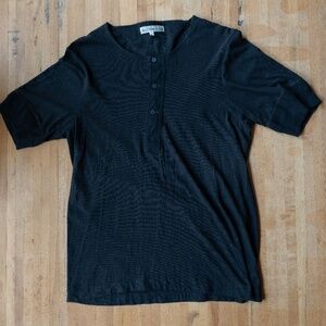 Maerz B Schwanen MEN'S LOOPWHEELED HENLEY, 4,6OZ- Charcoal